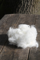 Baltas angoros pluoštas – 50 g - Nemuno alpakos