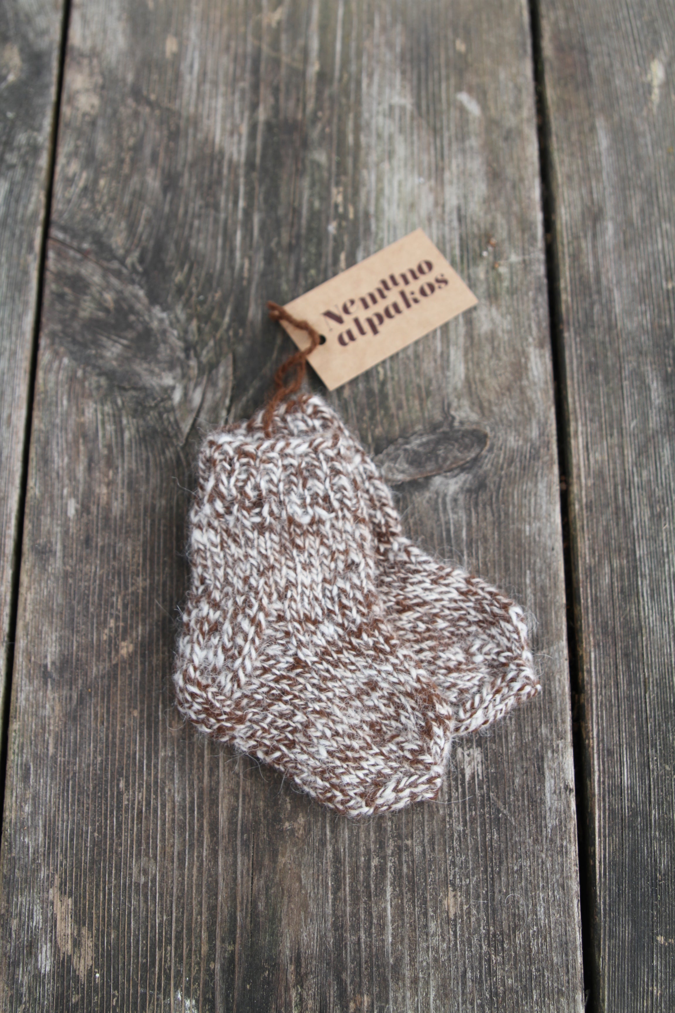 Alpakų vilnos kojinytės 0-3 mėn. kūdikiui - Nemuno alpakos