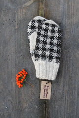 Raštuotos moteriškos alpakų vilnos pirštinės