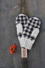 Raštuotos moteriškos alpakų vilnos pirštinės