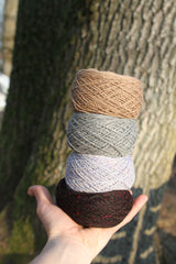 Ploni alpakų vilnos siūlai su šilku - rausvai juodi - Nemuno alpakos